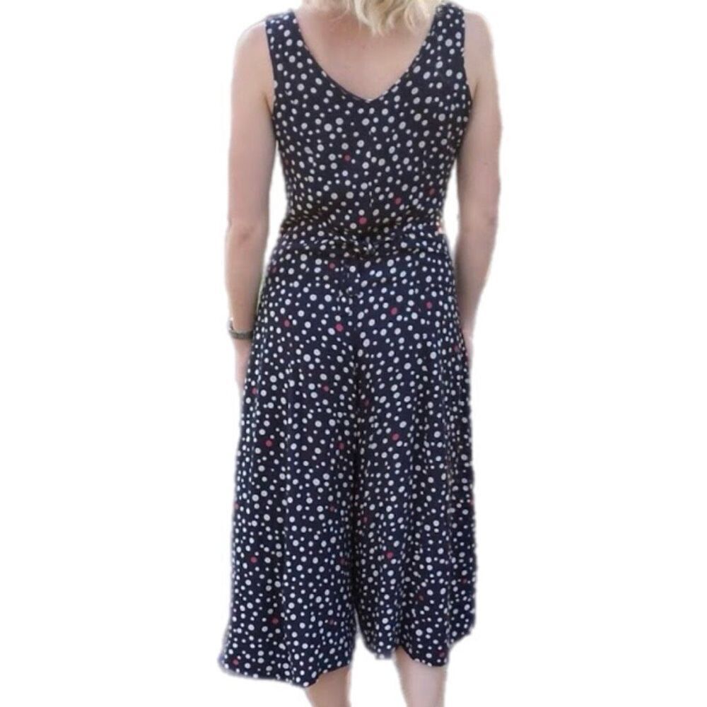 Tatyana Bettie Paige Polka Dot Wide Leg Jumpsuit Black ,White & Red Sz XS - Picture 6 of 6